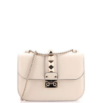 Valentino Garavani Glam Lock Shoulder Bag Leather Small