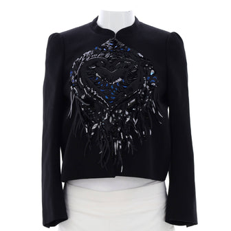 Louis Vuitton Women's Collarless Boxy Jacket Wool with Sequins