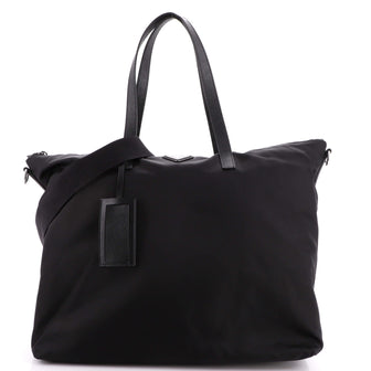 Prada Vela Zip Top Convertible Tote Tessuto Large
