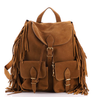 Saint Laurent Festival Backpack Fringe Suede Medium