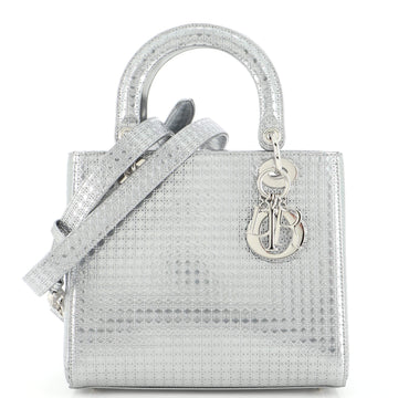 Christian Dior Lady Dior Bag Micro Cannage Metallic Calfskin Medium