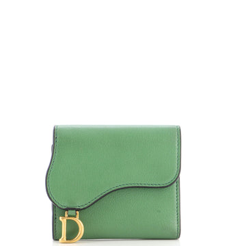 Christian Dior Saddle Lotus Wallet Leather Mini