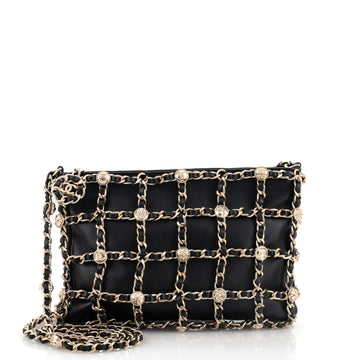 Chanel Chain Frame Shoulder Bag Lambskin