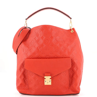 Louis Vuitton Red Monogram Leather Metis Empreinte Hobo Bag Louis