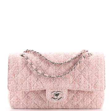 Chanel Vintage Classic Double Flap Bag Quilted Tweed Medium