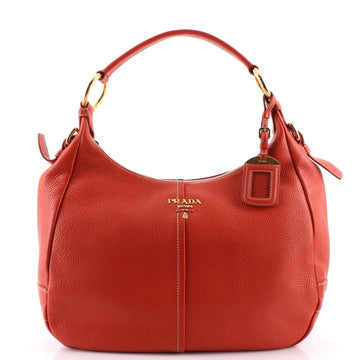 Prada Zip Top Hobo Vitello Daino Medium