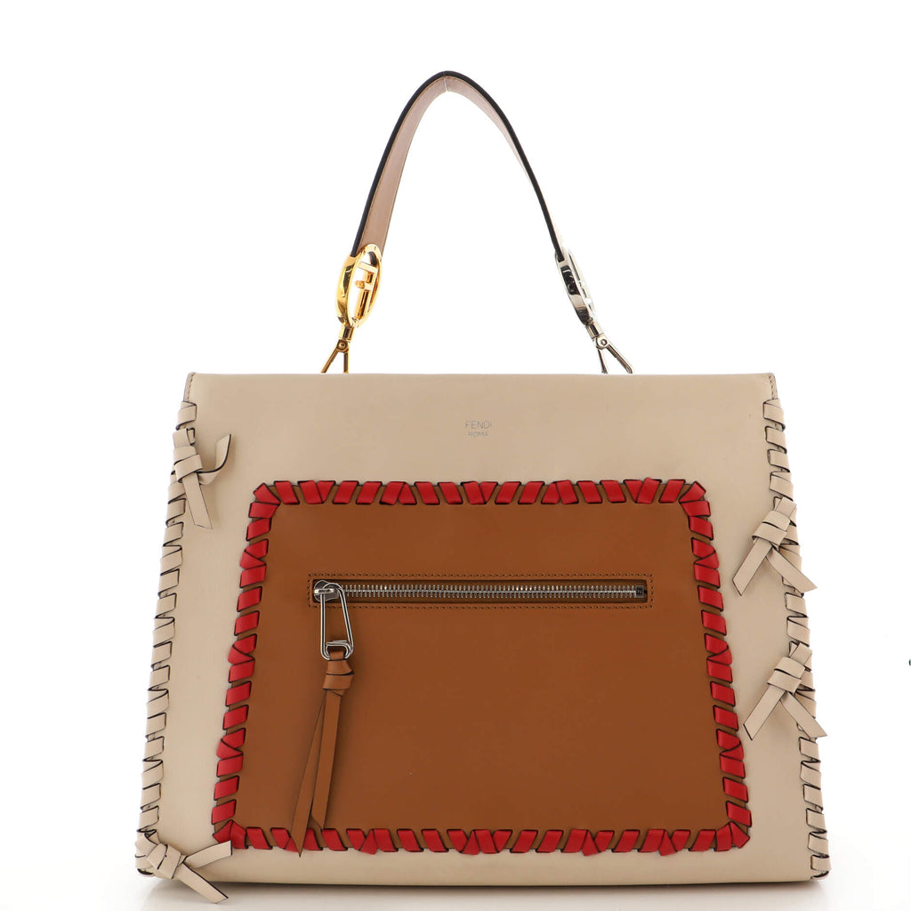 Fendi Runaway Bag Whipstitch Leather Regular Neutral 19780778