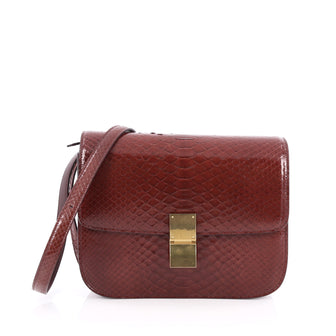 Celine Box Bag Python Medium Red 1978103