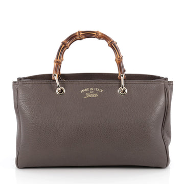 Gucci Bamboo Shopper Tote Leather Medium Gray 1978201