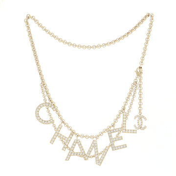 Chanel Logo Chain Belt Metal  with Crystals