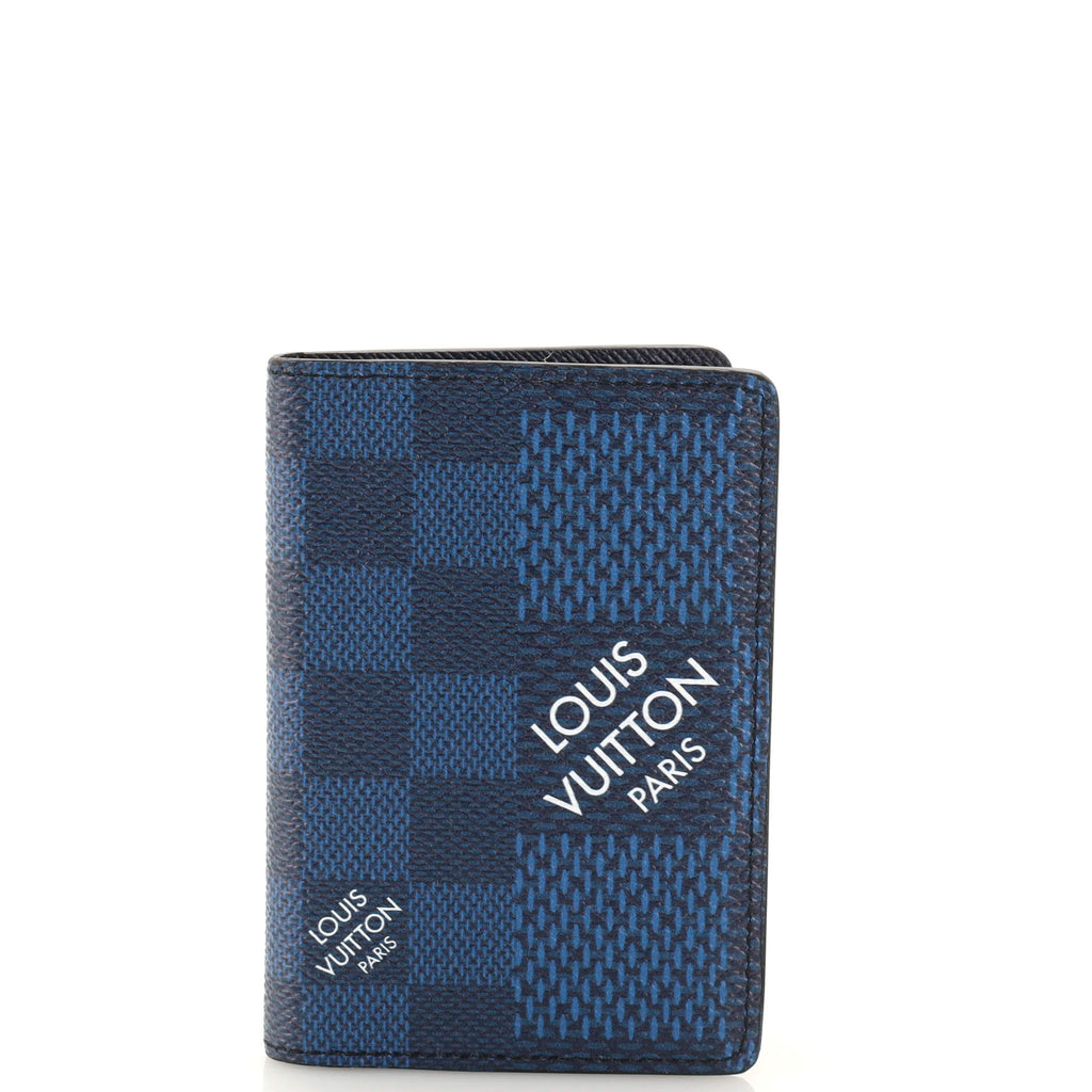 Louis Vuitton Pocket Organizer Limited Edition Damier Graphite 3D Blue  1978291