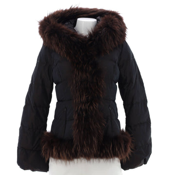 Moncler Women's Hooded Puffer Jacket Polyester and Silk Blend with Down