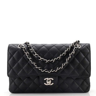Chanel Classic Double Flap Bag Quilted Caviar Medium