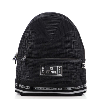 Fendi Roma Front Pocket Backpack Perforated Zucca Nylon Large