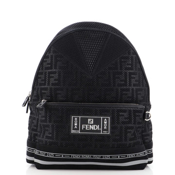 Fendi Roma Front Pocket Backpack Perforated Zucca Nylon Large