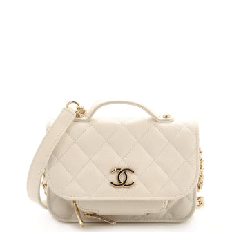 Chanel Business Affinity Flap Clutch with Chain Quilted Caviar