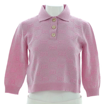Gucci Women's Polo Sweater GG Wool and Polyamide Blend
