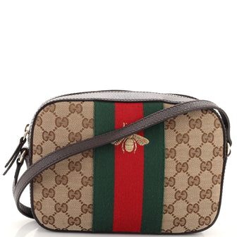 Gucci Bee Web Camera Bag GG Canvas