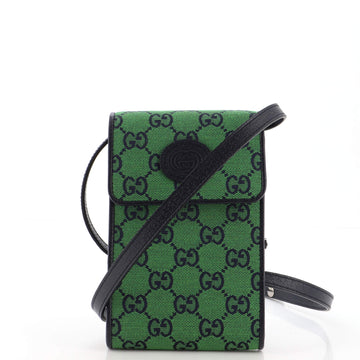 Gucci Phone Flap Crossbody Bag Multicolor GG Canvas Mini