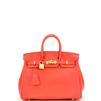 Hermes Birkin Handbag Orange Togo with Gold Hardware 25