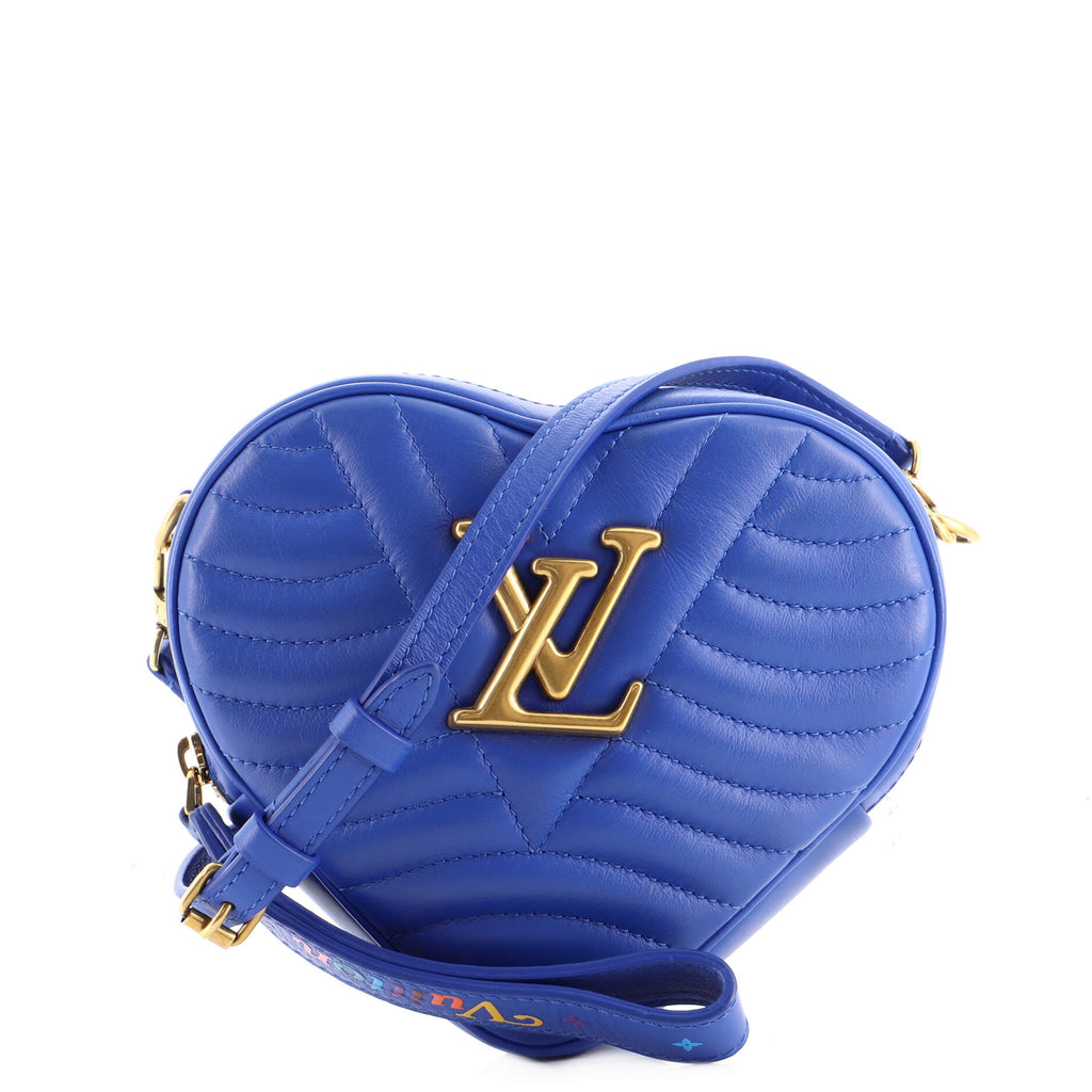 Louis Vuitton New Wave Heart Crossbody Bag Quilted Leather Blue