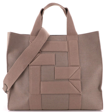 Fendi FF Logo Convertible Shopping Tote Canvas Large