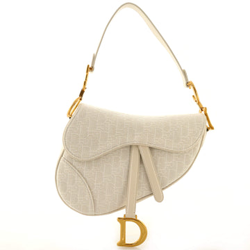 Christian Dior Saddle Handbag Oblique Canvas Medium