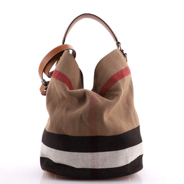 Burberry Ashby Bag House Check Canvas Medium