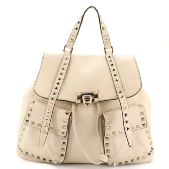 Valentino Garavani Rockstud Flip Lock Backpack Leather