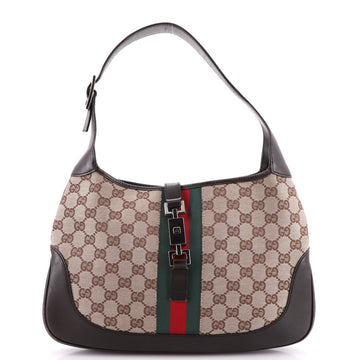Gucci Web Jackie O Hobo GG Canvas Medium