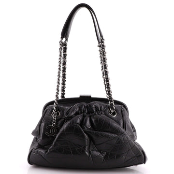 Chanel Paris-New York Pleated Frame Bag Distressed Lambskin Small