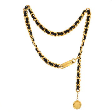 Chanel Vintage Medallion Chain Belt Metal and Leather