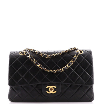 Chanel Vintage Classic Double Flap Bag Quilted Lambskin Medium