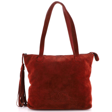 Chanel Vintage CC Zip Tote Suede Medium
