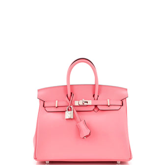 Hermes Birkin Handbag Pink Swift with Palladium Hardware 25