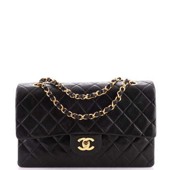 Chanel Vintage Classic Double Flap Bag Quilted Lambskin Medium