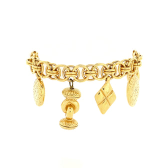 Chanel Vintage Charm Chain Bracelet Necklace Metal