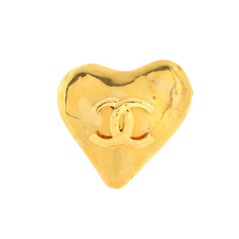 Chanel Vintage CC Heart Brooch Metal