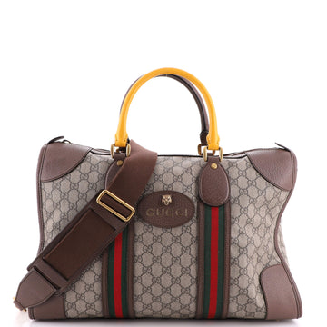 Gucci Neo Vintage Web Duffle Bag GG Coated Canvas Medium