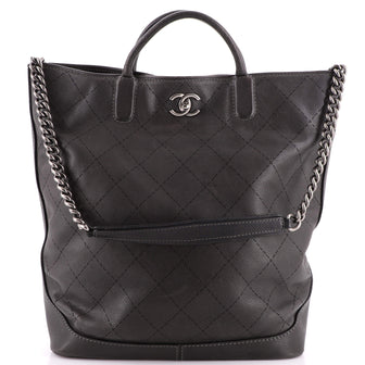 Chanel CC Lock Tote Quilted Caviar Large