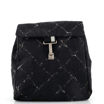 Chanel Travel Line Lock Backpack Printed Nylon Medium