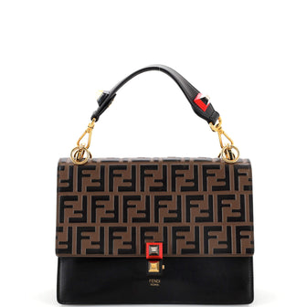 Fendi Kan I Bag Zucca Embossed Leather Medium