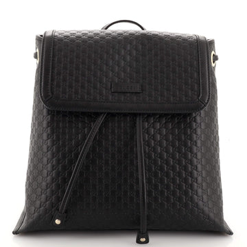 Gucci Drawstring Flap Backpack (Outlet) Microguccissima Leather Medium