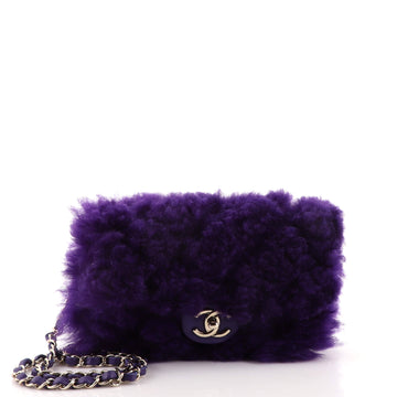 Chanel CC Chain Flap Bag Quilted Shearling with Lambskin Small