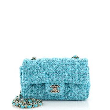 Chanel Classic Single Flap Bag Quilted Tweed Mini