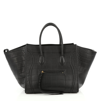 Celine Phantom Handbag Crocodile Embossed Leather Medium 1982501