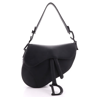 Christian Dior Ultra Matte Saddle Handbag Leather Medium