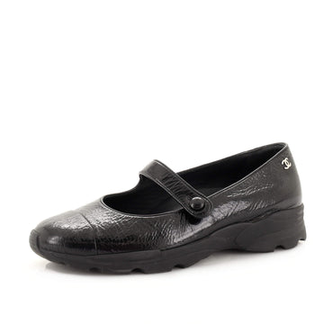 Chanel Women's Cap Toe Mary Jane Flats Aged Glazed Calfskin