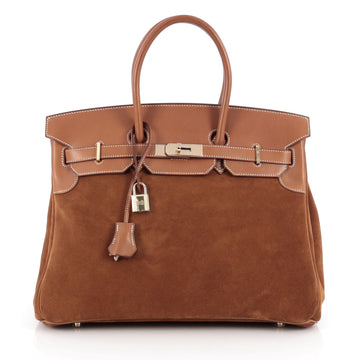 Hermes Birkin Handbag Brown Grizzly with Barenia with 1982701