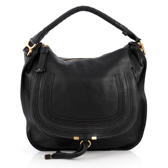 Chloe Marcie Shoulder Bag Leather Large Black 1982801